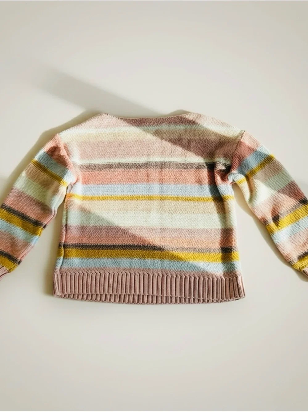 OshKosh B'gosh Pastel Multistripe Crewneck Sweater - Pink, Blue, Yellow